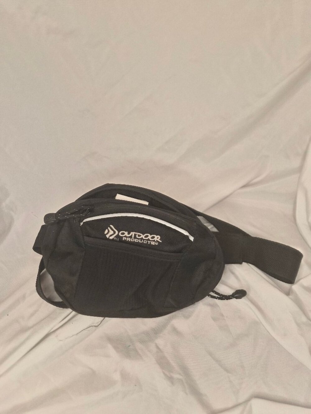 VTG Y2K 90s Outdoor Products Black Nylon Fanny Pack Crossbody Sling Bag *AS IS